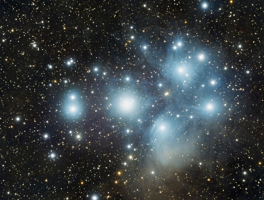 Cúmulo de las Pléyades (Messier 45), astrofotografía de Rafa Férriz